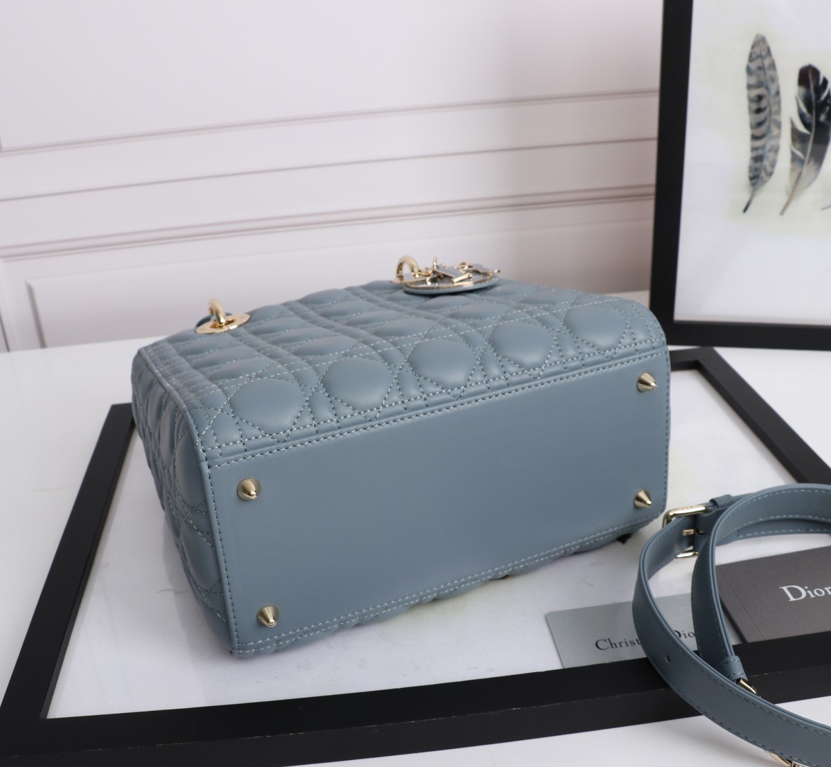 Medium Lady Dior Bag Sky Blue Cannage Lambskin